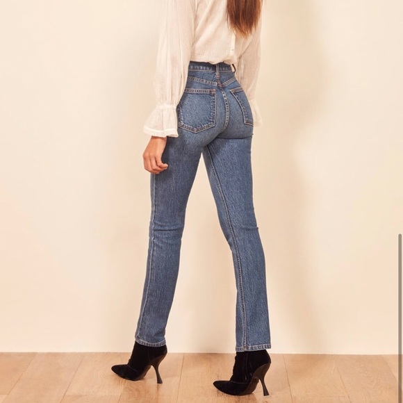 Reformation Liza High Rise Straight Jean in Laguna - Picture 3 of 6